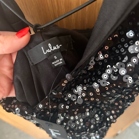 BRAND NEW WITH TAGS Black Lulu’s sparkly dress!!! - Picture 5 of 7
